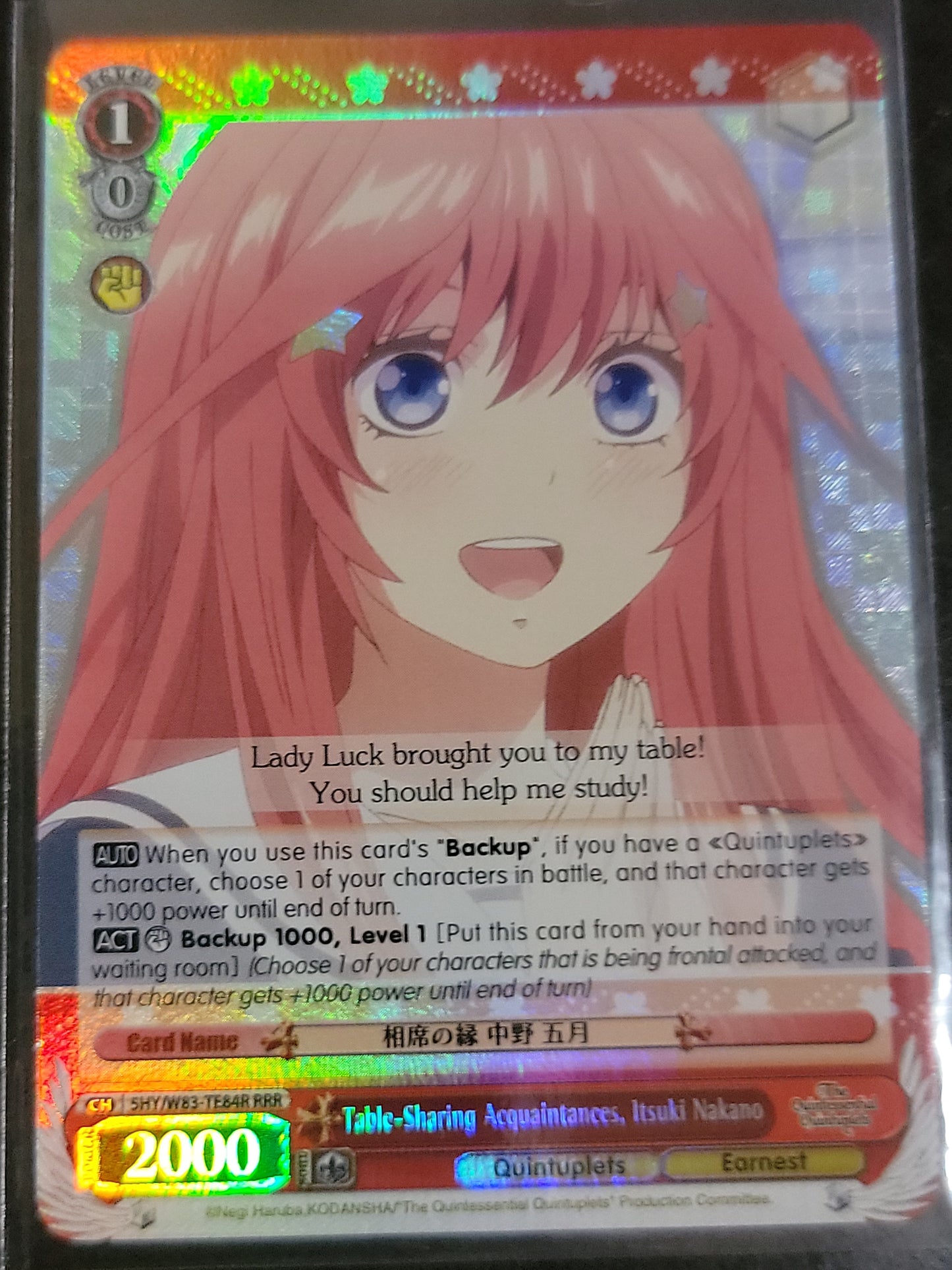 Table-Sharing Acquaintances, Itsuki Nakano (RRR)